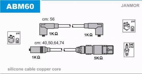 Janmor ABM60 - Alovlanma kabeli dəsti furqanavto.az