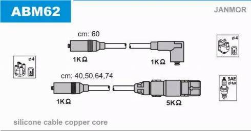 Janmor ABM62 - Alovlanma kabeli dəsti furqanavto.az