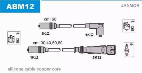 Janmor ABM12 - Alovlanma kabeli dəsti furqanavto.az
