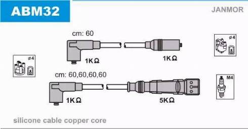 Janmor ABM32 - Alovlanma kabeli dəsti furqanavto.az