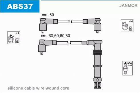 Janmor ABS37 - Alovlanma kabeli dəsti furqanavto.az