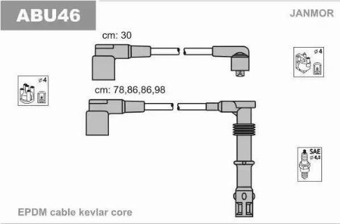 Janmor ABU46 - Alovlanma kabeli dəsti furqanavto.az