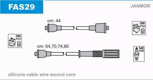 Janmor FAS29 - Alovlanma kabeli dəsti furqanavto.az