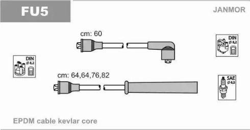 Janmor FU5 - Alovlanma kabeli dəsti furqanavto.az