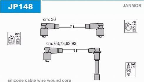 Janmor JP148 - Alovlanma kabeli dəsti furqanavto.az