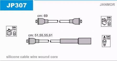 Janmor JP307 - Alovlanma kabeli dəsti furqanavto.az