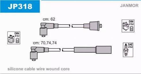 Janmor JP318 - Alovlanma kabeli dəsti furqanavto.az