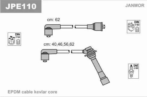 Janmor JPE110 - Alovlanma kabeli dəsti furqanavto.az