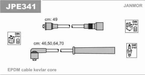 Janmor JPE341 - Alovlanma kabeli dəsti furqanavto.az