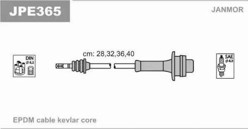 Janmor JPE365 - Alovlanma kabeli dəsti furqanavto.az