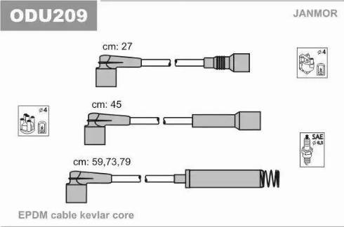 Janmor ODU209 - Alovlanma kabeli dəsti furqanavto.az