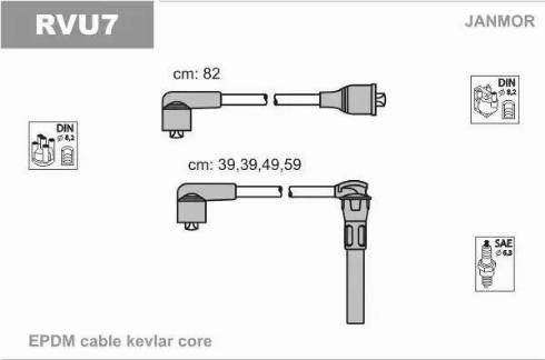 Janmor RVU7 - Alovlanma kabeli dəsti furqanavto.az