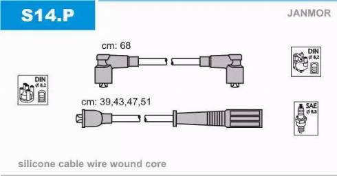 Janmor S14.P - Alovlanma kabeli dəsti furqanavto.az