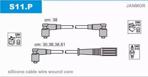 Janmor S11.P - Alovlanma kabeli dəsti furqanavto.az