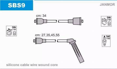 Janmor SBS9 - Alovlanma kabeli dəsti furqanavto.az