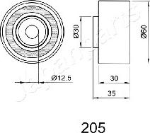 Japanparts BE-205 - Gərginləşdirici, vaxt kəməri furqanavto.az