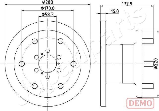 Japanparts DI-0255C - Əyləc Diski furqanavto.az