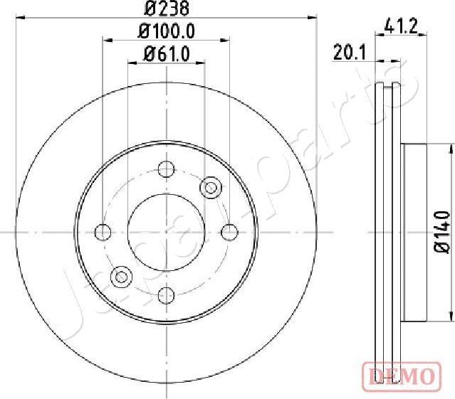 Japanparts DI-0708C - Əyləc Diski furqanavto.az