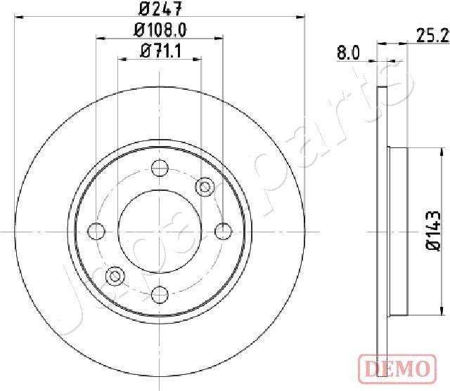 Japanparts DP-0615C - Əyləc Diski furqanavto.az