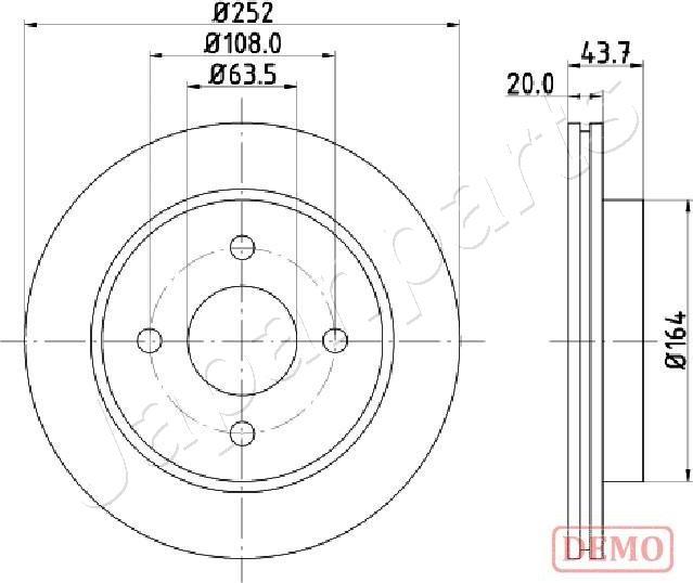 Japanparts DP-0308C - Əyləc Diski furqanavto.az