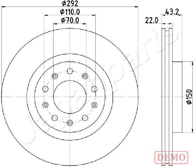 Japanparts DP-0205C - Əyləc Diski furqanavto.az