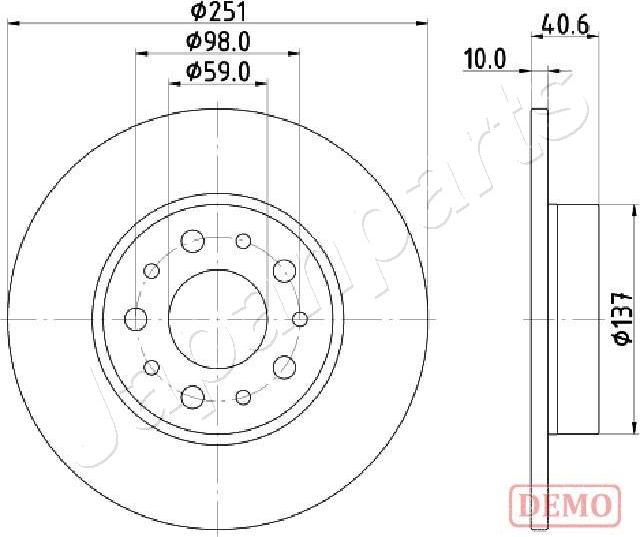 Japanparts DP-0211C - Əyləc Diski furqanavto.az