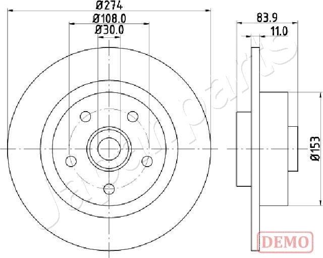 Japanparts DP-0704C - Əyləc Diski furqanavto.az