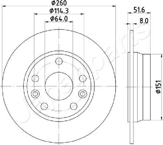 Japanparts DP-135C - Əyləc Diski furqanavto.az