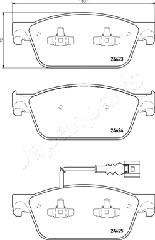 Japanparts PA-0953AF - Əyləc altlığı dəsti, əyləc diski furqanavto.az