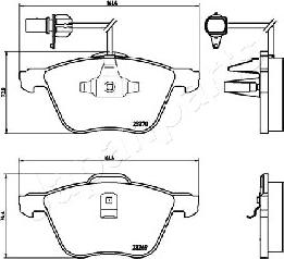 Japanparts PA-0952AF - Əyləc altlığı dəsti, əyləc diski furqanavto.az