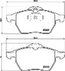 Japanparts PA-0404AF - Əyləc altlığı dəsti, əyləc diski furqanavto.az