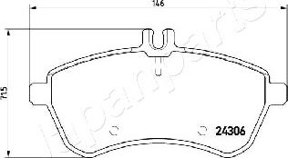 Japanparts PA-0511AF - Əyləc altlığı dəsti, əyləc diski furqanavto.az