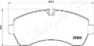 Japanparts PA-0539AF - Əyləc altlığı dəsti, əyləc diski furqanavto.az