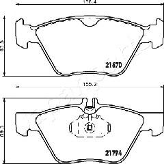 Japanparts PA-0520AF - Əyləc altlığı dəsti, əyləc diski furqanavto.az