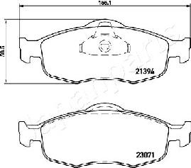 Japanparts PA-0317AF - Əyləc altlığı dəsti, əyləc diski furqanavto.az