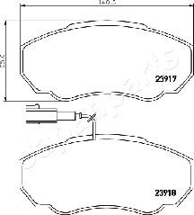 Japanparts PA-0222AF - Əyləc altlığı dəsti, əyləc diski furqanavto.az