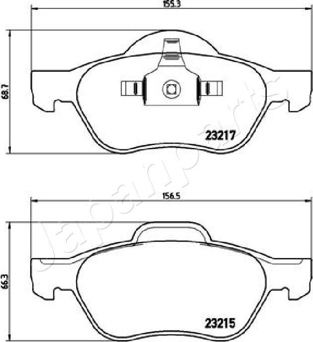 Japanparts PA-0712AF - Əyləc altlığı dəsti, əyləc diski furqanavto.az