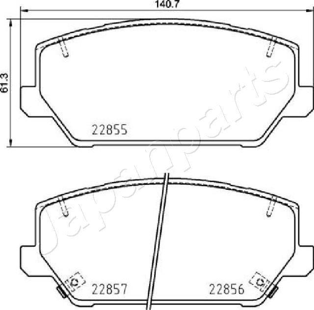 Japanparts PA-H28AF - Əyləc altlığı dəsti, əyləc diski furqanavto.az