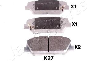 Japanparts PA-K27AF - Əyləc altlığı dəsti, əyləc diski furqanavto.az