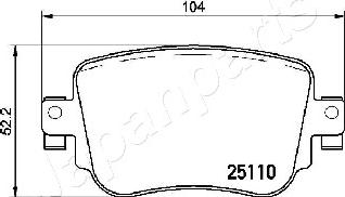 Japanparts PP-0900AF - Əyləc altlığı dəsti, əyləc diski furqanavto.az