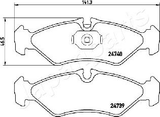 Japanparts PP-0521AF - Əyləc altlığı dəsti, əyləc diski furqanavto.az