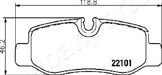 Japanparts PP-0528AF - Əyləc altlığı dəsti, əyləc diski furqanavto.az