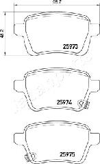 Japanparts PP-0209AF - Əyləc altlığı dəsti, əyləc diski furqanavto.az