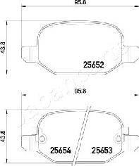 Japanparts PP-0208AF - Əyləc altlığı dəsti, əyləc diski furqanavto.az