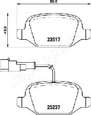 Japanparts PP-0207AF - Əyləc altlığı dəsti, əyləc diski furqanavto.az