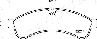 Japanparts PP-0219AF - Əyləc altlığı dəsti, əyləc diski furqanavto.az