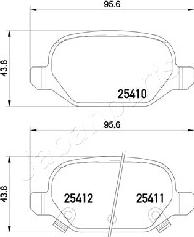 Japanparts PP-0214AF - Əyləc altlığı dəsti, əyləc diski furqanavto.az