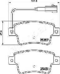 Japanparts PP-0215AF - Əyləc altlığı dəsti, əyləc diski furqanavto.az