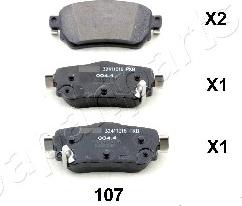 Japanparts PP-107AF - Əyləc altlığı dəsti, əyləc diski www.furqanavto.az