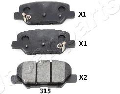 Japanparts PP-315AF - Əyləc altlığı dəsti, əyləc diski furqanavto.az